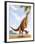 A Scelidosaurus Standing on its Hind Legs Eating Conifer Leaves-null-Framed Art Print