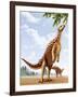 A Scelidosaurus Standing on its Hind Legs Eating Conifer Leaves-null-Framed Art Print