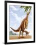 A Scelidosaurus Standing on its Hind Legs Eating Conifer Leaves-null-Framed Art Print