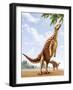 A Scelidosaurus Standing on its Hind Legs Eating Conifer Leaves-null-Framed Art Print