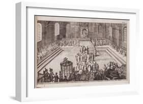 A Scene at the Royal Court of Tsar Alexis Mikhailovich, 1677-Romeyn De Hooghe-Framed Giclee Print