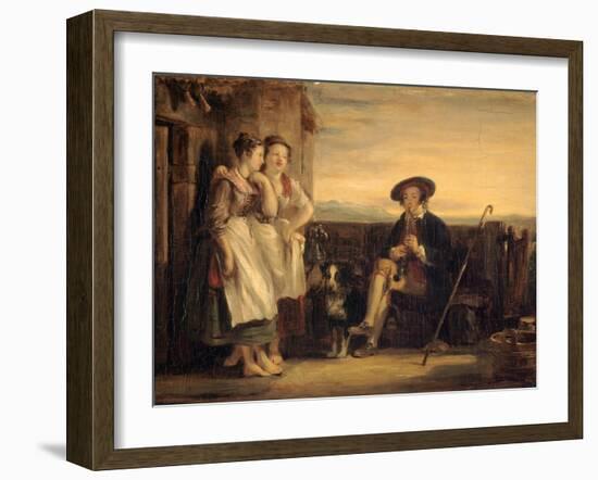 A Scene from the Gentle Shepherd, C.1823 (Panel)-Sir David Wilkie-Framed Giclee Print