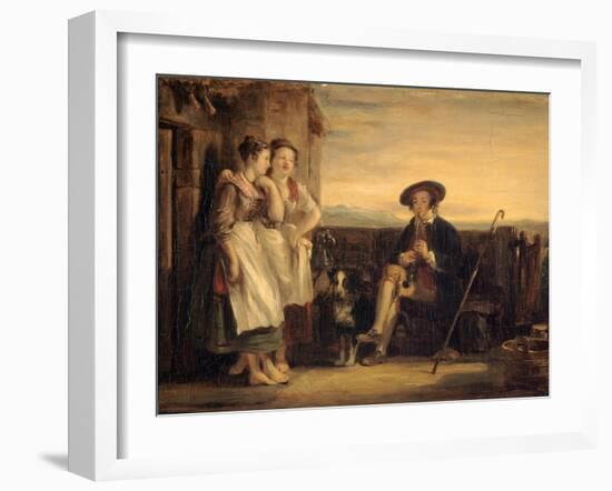 A Scene from the Gentle Shepherd, C.1823 (Panel)-Sir David Wilkie-Framed Giclee Print