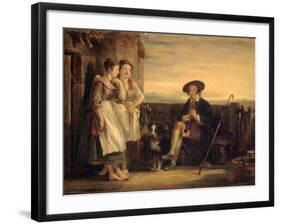 A Scene from the Gentle Shepherd, C.1823 (Panel)-Sir David Wilkie-Framed Giclee Print