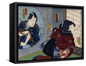 A Scene from the Play 'Kuzunoha', 1865-Utagawa Yoshiiku-Framed Stretched Canvas