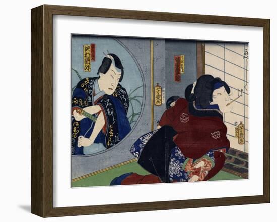 A Scene from the Play 'Kuzunoha', 1865-Utagawa Yoshiiku-Framed Giclee Print