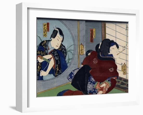 A Scene from the Play 'Kuzunoha', 1865-Utagawa Yoshiiku-Framed Giclee Print