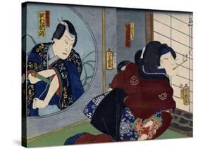 A Scene from the Play 'Kuzunoha', 1865-Utagawa Yoshiiku-Stretched Canvas