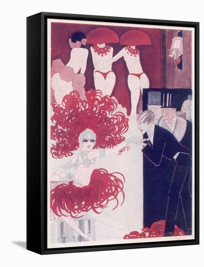 A Scene in a Paris Night Club at Midnight: Semi-Naked Dancers and their Admirers-null-Framed Stretched Canvas