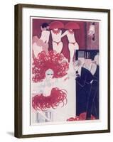 A Scene in a Paris Night Club at Midnight: Semi-Naked Dancers and their Admirers-null-Framed Photographic Print