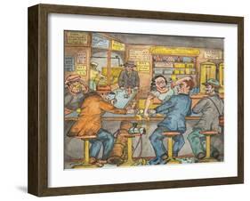 A Scene in a Seattle Skid Road Café-Ronald Ginther-Framed Giclee Print