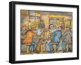 A Scene in a Seattle Skid Road Café-Ronald Ginther-Framed Giclee Print