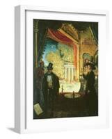 A Scene in a Theatre: a Performance Seen from a Box in Which Three Figures are Standing, 1908-James Dickson Innes-Framed Giclee Print