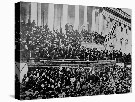 A Scene in Front of the Capitol During Lincoln's Second Inauguration,1865-null-Stretched Canvas