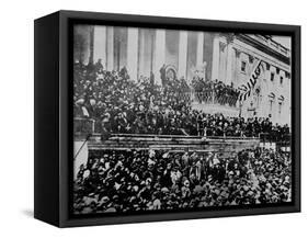 A Scene in Front of the Capitol During Lincoln's Second Inauguration,1865-null-Framed Stretched Canvas