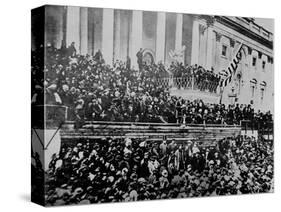 A Scene in Front of the Capitol During Lincoln's Second Inauguration,1865-null-Stretched Canvas