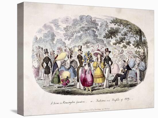 A Scene in Kensington Gardens or Fashion and Frights of 1829-George Cruikshank-Stretched Canvas