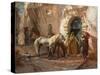 A Scene in Morocco; Scene Prise Au Maroc, 1885 (Oil on Canvas)-Frederick Arthur Bridgman-Stretched Canvas