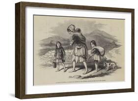 A Scene in Tarmons, a Widow and Children of the O'Connell Estates on their Way to Beg Potatoes-null-Framed Giclee Print