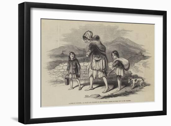 A Scene in Tarmons, a Widow and Children of the O'Connell Estates on their Way to Beg Potatoes-null-Framed Giclee Print