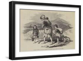 A Scene in Tarmons, a Widow and Children of the O'Connell Estates on their Way to Beg Potatoes-null-Framed Giclee Print