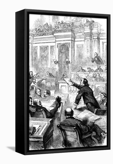 A Scene in the US House of Representatives, Washington DC, USA, C1860s-null-Framed Stretched Canvas