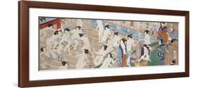 A Scene Inside a Bath House with Quarrelling Women-Utagawa Yoshiiku-Framed Premium Giclee Print