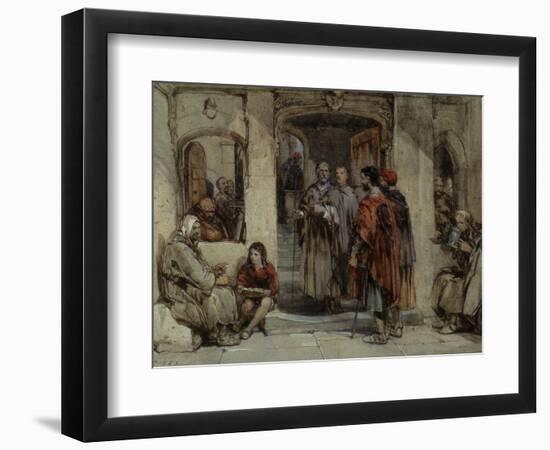 A Scene of Monastic Life, 1850 (W/C on Paper)-George Cattermole-Framed Giclee Print