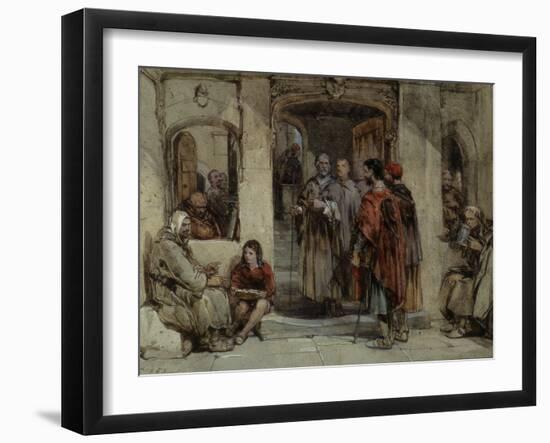 A Scene of Monastic Life, 1850 (W/C on Paper)-George Cattermole-Framed Giclee Print