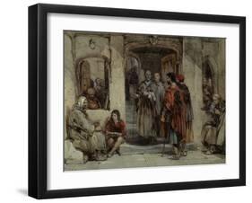 A Scene of Monastic Life, 1850 (W/C on Paper)-George Cattermole-Framed Giclee Print