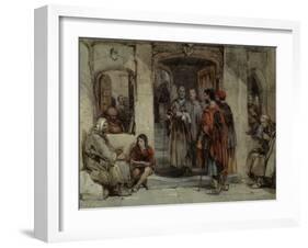 A Scene of Monastic Life, 1850 (W/C on Paper)-George Cattermole-Framed Giclee Print