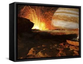 A Scene on Jupiter's Moon, Io, the Most Volcanic Body in the Solar System-Stocktrek Images-Framed Stretched Canvas