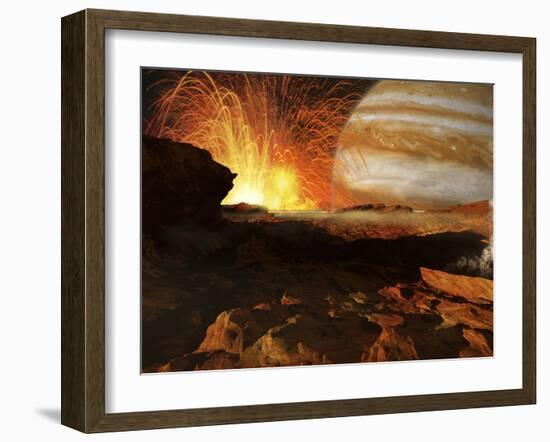 A Scene on Jupiter's Moon, Io, the Most Volcanic Body in the Solar System-Stocktrek Images-Framed Photographic Print