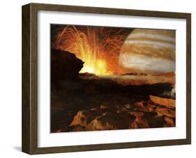 A Scene on Jupiter's Moon, Io, the Most Volcanic Body in the Solar System-Stocktrek Images-Framed Photographic Print