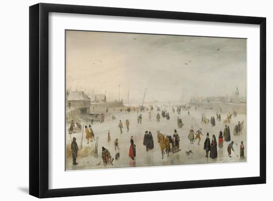 A Scene on the Ice, c.1625-Hendrik Avercamp-Framed Premium Giclee Print