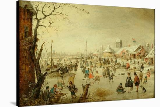 A Scene on the Ice, C.1630-Hendrick Avercamp-Stretched Canvas