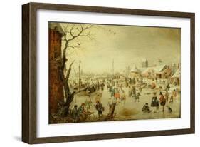 A Scene on the Ice, C.1630-Hendrick Avercamp-Framed Giclee Print