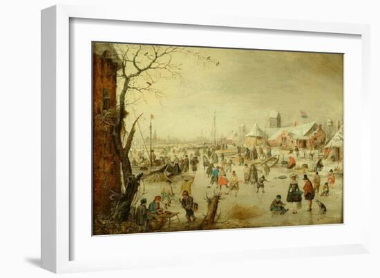 A Scene on the Ice, C.1630-Hendrick Avercamp-Framed Giclee Print