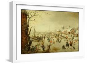 A Scene on the Ice, C.1630-Hendrick Avercamp-Framed Giclee Print