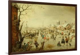 A Scene on the Ice, C.1630-Hendrick Avercamp-Framed Giclee Print