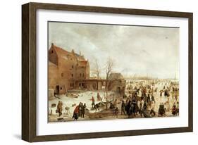 A Scene on the Ice Near a Town, circa 1615-Hendrik Avercamp-Framed Giclee Print