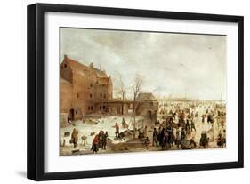 A Scene on the Ice Near a Town, circa 1615-Hendrik Avercamp-Framed Giclee Print