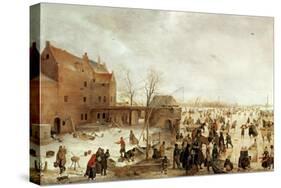 A Scene on the Ice Near a Town, circa 1615-Hendrik Avercamp-Stretched Canvas