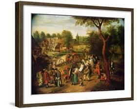 A Scene on the Outskirts of a Village-Pietro Benvenuti-Framed Giclee Print