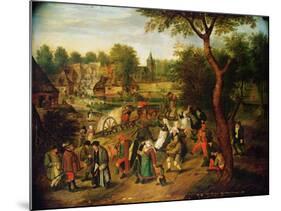 A Scene on the Outskirts of a Village-Pietro Benvenuti-Mounted Giclee Print