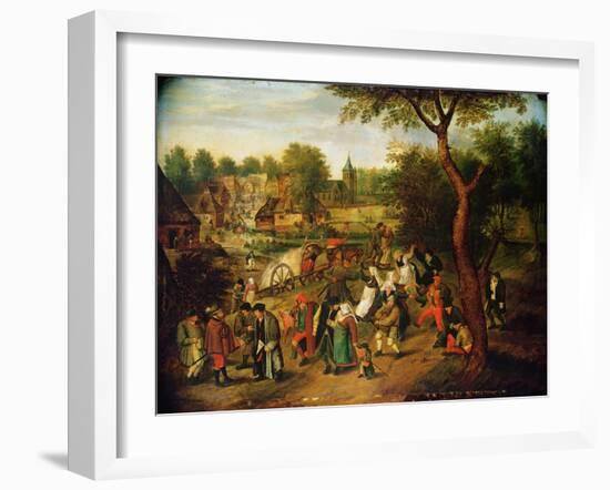 A Scene on the Outskirts of a Village-Pietro Benvenuti-Framed Giclee Print