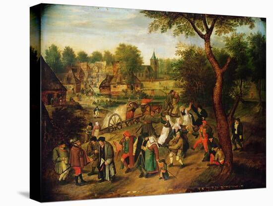 A Scene on the Outskirts of a Village-Pietro Benvenuti-Stretched Canvas