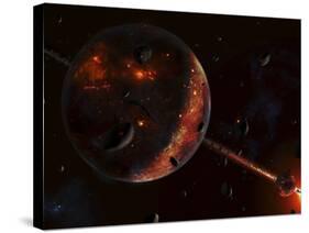 A Scene Portraying the Early Stages of a Solar System Forming-Stocktrek Images-Stretched Canvas