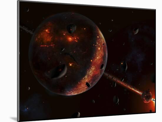 A Scene Portraying the Early Stages of a Solar System Forming-Stocktrek Images-Mounted Photographic Print