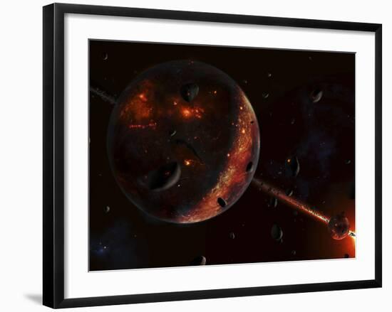 A Scene Portraying the Early Stages of a Solar System Forming-Stocktrek Images-Framed Photographic Print